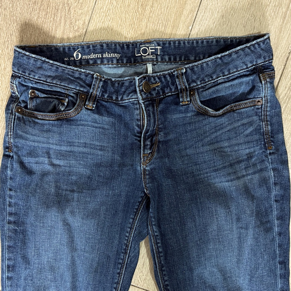 Ann Taylor LOFT Blue Skinny Jeans with Stretch